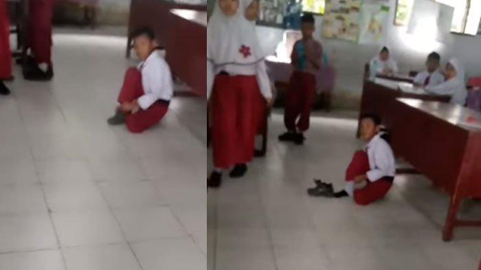 Siswa Sd Medan Belajar Dilantai Perihal Nunggak SPP 3 Bulan