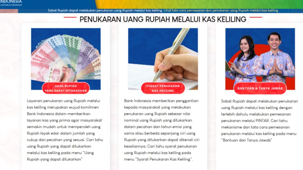 Pintar BI, Situs Pemesanan Penukaran Uang Baru