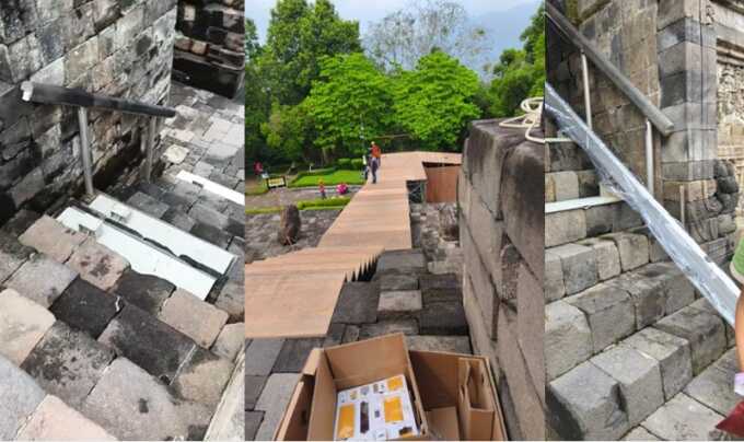 Candi Borobudur Dipasang Eskalator, Sambut Prabowo & Macron - Kemajuan Rakyat Candi Borobudur Dipasang Eskalator, Sambut Prabowo & Macron