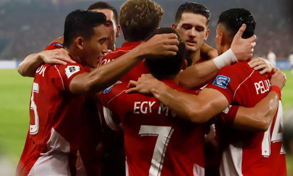 Selebrasi Garuda Usai Cetak Gol Kemenangan
